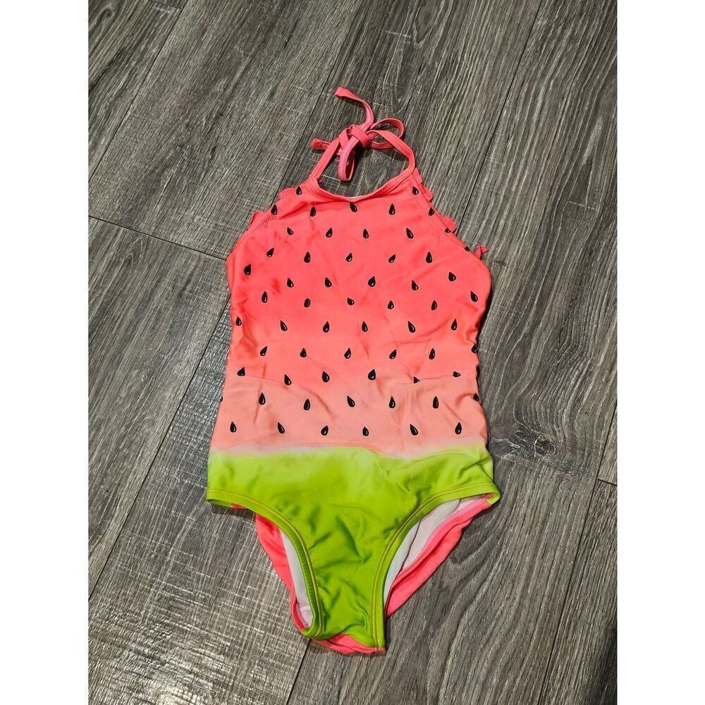 Girls Cat & Jack One Piece Swimsuit Size 6 Watermelon Print